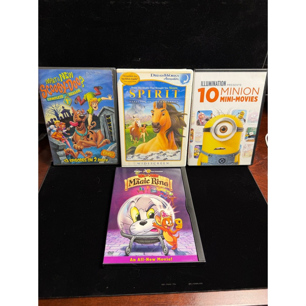 Kids Animated DVD Lot‎ Scooby-Doo Spirit Stallion Minions Tom and Jerry Bundle